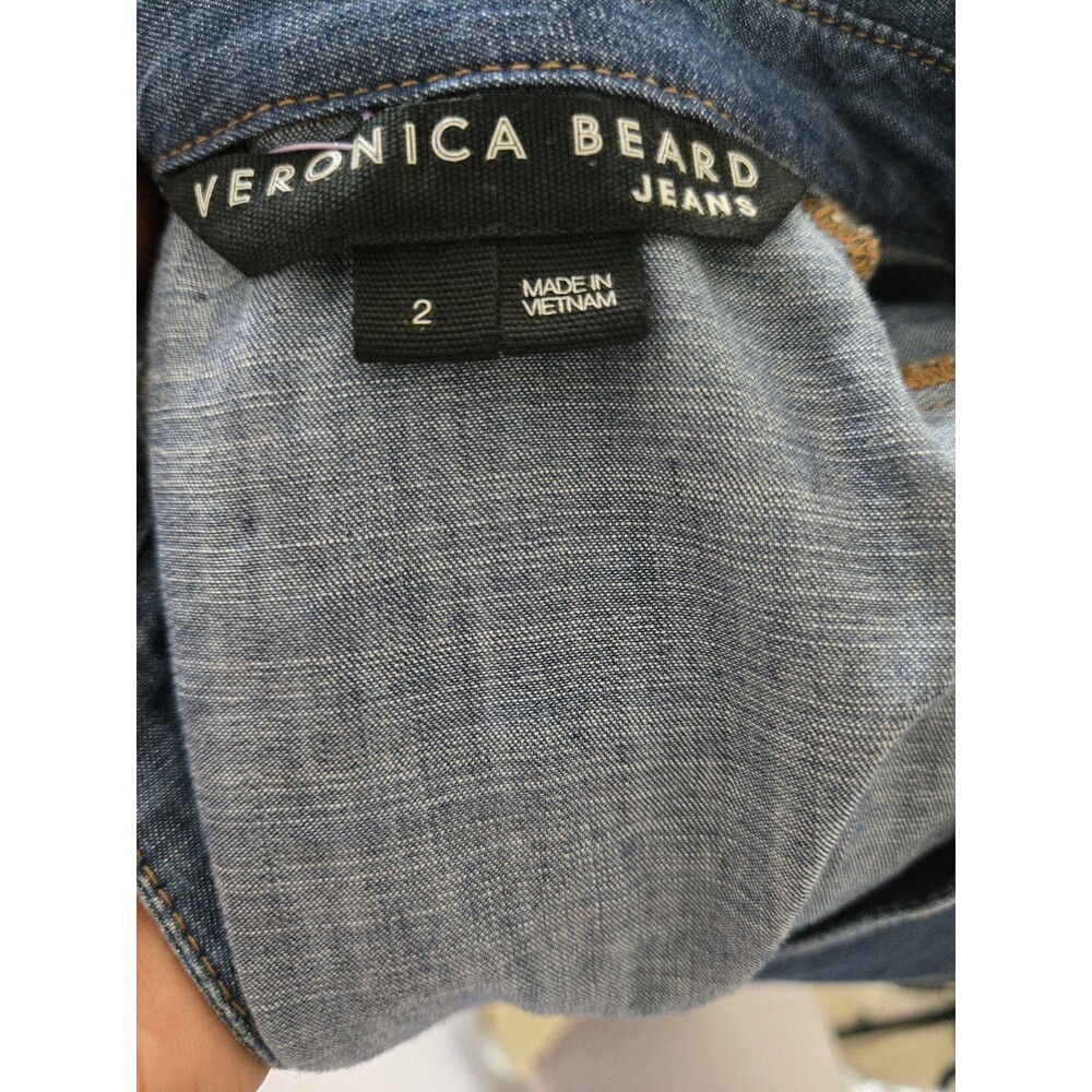 Veronica Beard Vale Blue Allie Denim Womens Ruched Chambray Shirt Dress Size 2 - Picture 5 of 8
